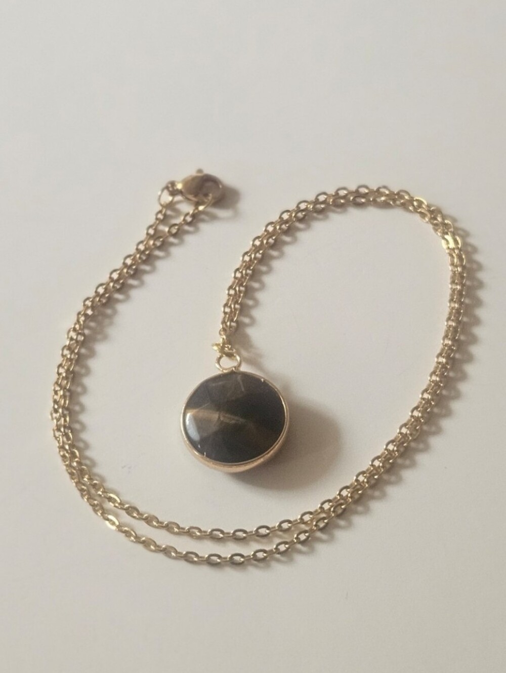 Gold & Tiger's Eye Stone Necklace